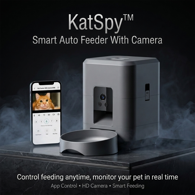 KatSpy™ Smart Auto Feeder — Feed Your Cat. Even When You're Not There.